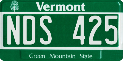 VT license plate NDS425