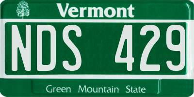 VT license plate NDS429