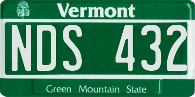 VT license plate NDS432