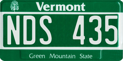 VT license plate NDS435