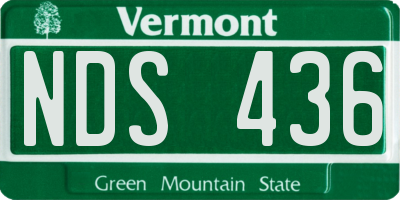 VT license plate NDS436