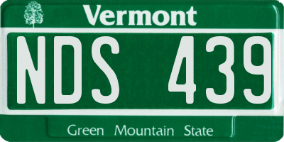 VT license plate NDS439