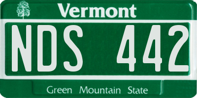 VT license plate NDS442