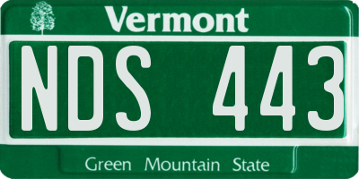 VT license plate NDS443