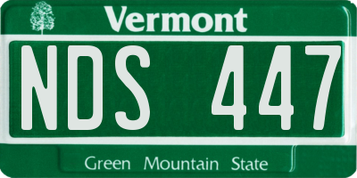 VT license plate NDS447