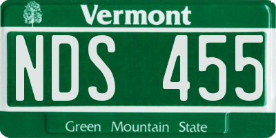 VT license plate NDS455