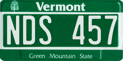 VT license plate NDS457