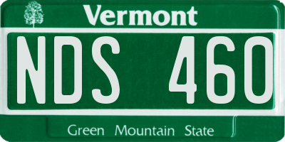 VT license plate NDS460