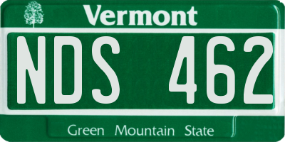 VT license plate NDS462