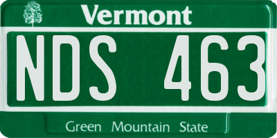 VT license plate NDS463