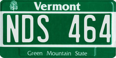 VT license plate NDS464