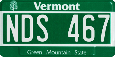 VT license plate NDS467