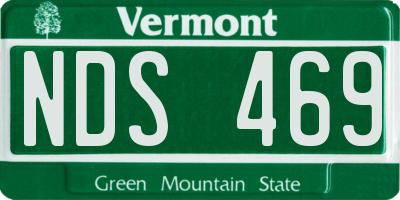 VT license plate NDS469