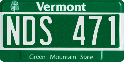VT license plate NDS471