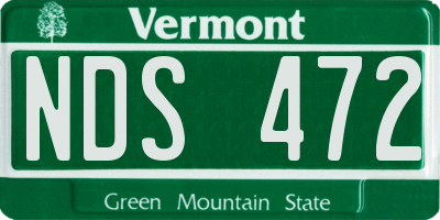 VT license plate NDS472