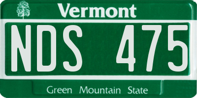 VT license plate NDS475