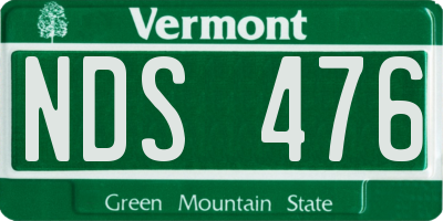 VT license plate NDS476