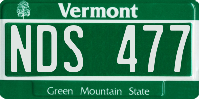 VT license plate NDS477