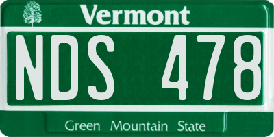 VT license plate NDS478