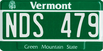 VT license plate NDS479