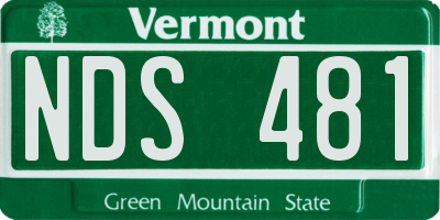 VT license plate NDS481
