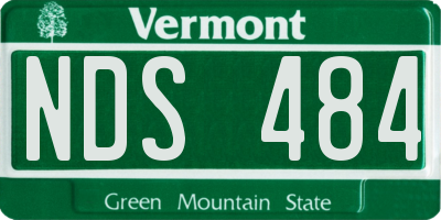 VT license plate NDS484