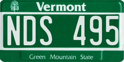 VT license plate NDS495