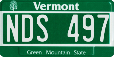 VT license plate NDS497