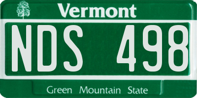 VT license plate NDS498