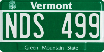 VT license plate NDS499