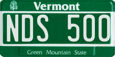 VT license plate NDS500