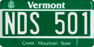 VT license plate NDS501