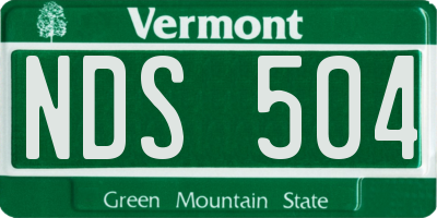 VT license plate NDS504