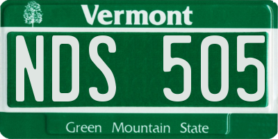 VT license plate NDS505