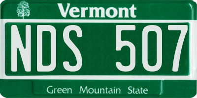 VT license plate NDS507