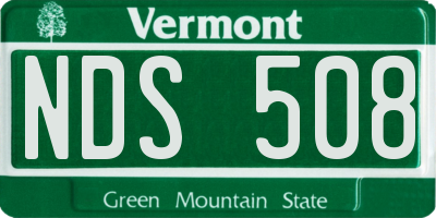 VT license plate NDS508