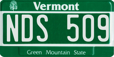 VT license plate NDS509