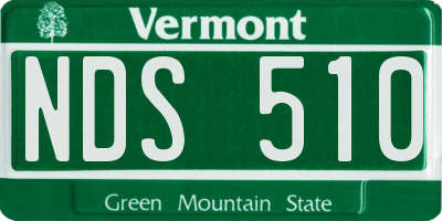 VT license plate NDS510