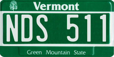VT license plate NDS511