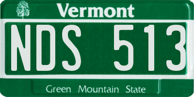 VT license plate NDS513