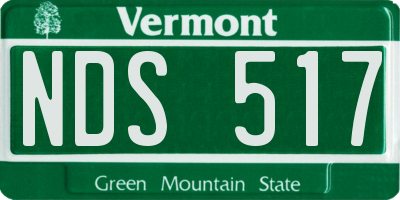 VT license plate NDS517