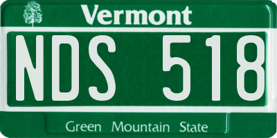 VT license plate NDS518