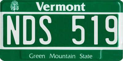 VT license plate NDS519