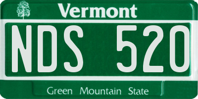 VT license plate NDS520
