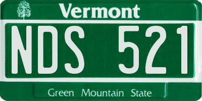 VT license plate NDS521