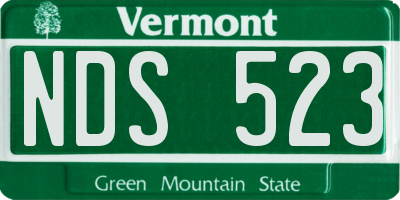 VT license plate NDS523