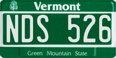 VT license plate NDS526