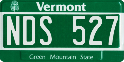 VT license plate NDS527
