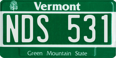 VT license plate NDS531