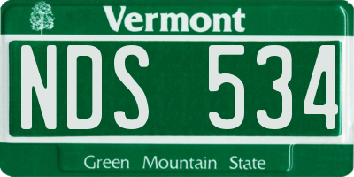 VT license plate NDS534